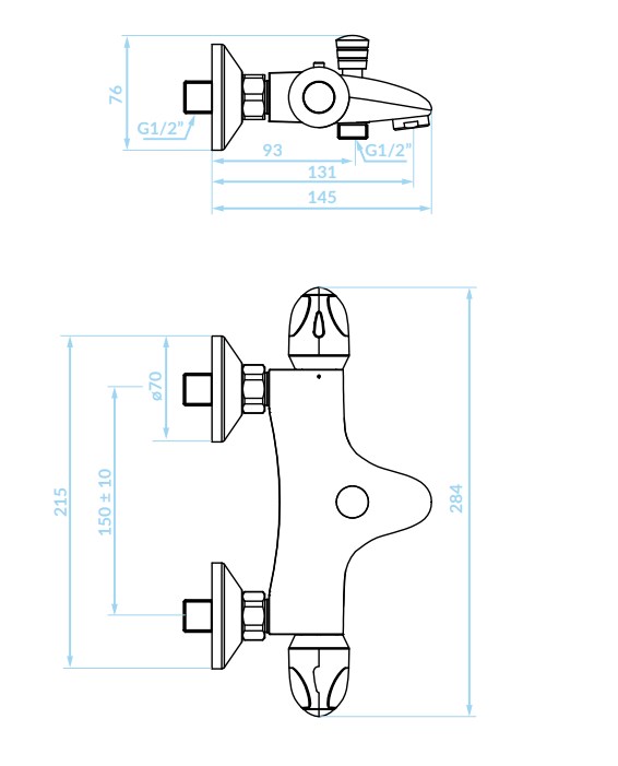 Bateria termostatyczna wannowa MER ROGUE
